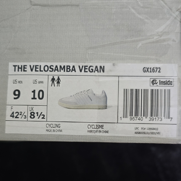 Adidas Velosamba Vegan Cycling Shoes - White and Gray main image 10